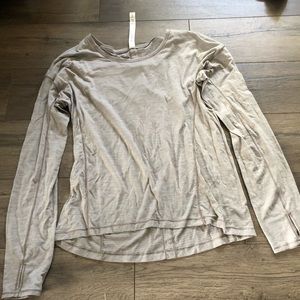 Beige size 8 Lululemon lightweight long sleeve
